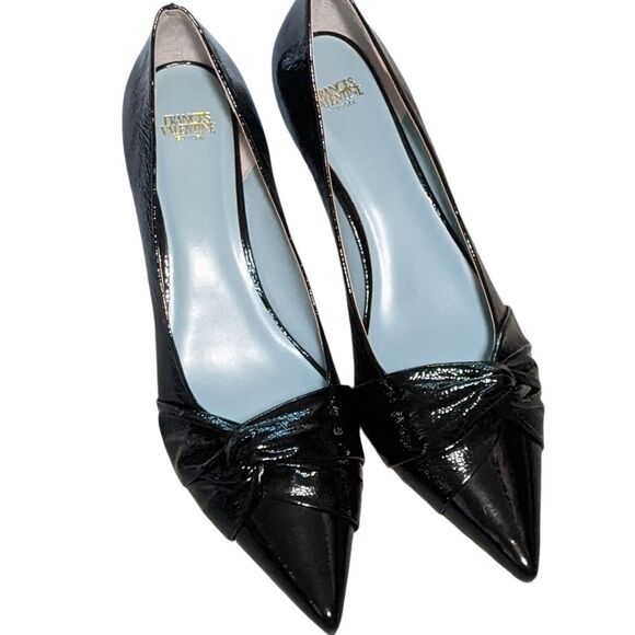 Frances Valentine NY Knot Kitten Heel Pointed Toe Pump 11B - Picture 9 of 12